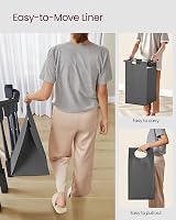 VASAGLE 2-Compartment Laundry Hamper with Shelf 92 L Slate Grey Rustic Brown view 9