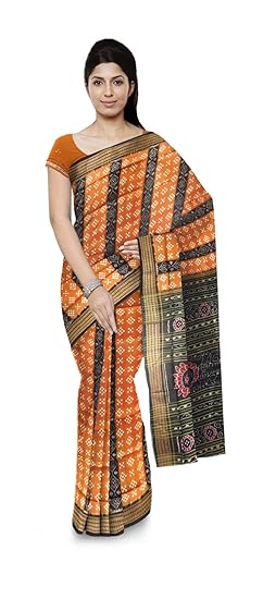 BOYANIKA Womens Sambalpuri Cotton Saree (boyanika 24_Rust)