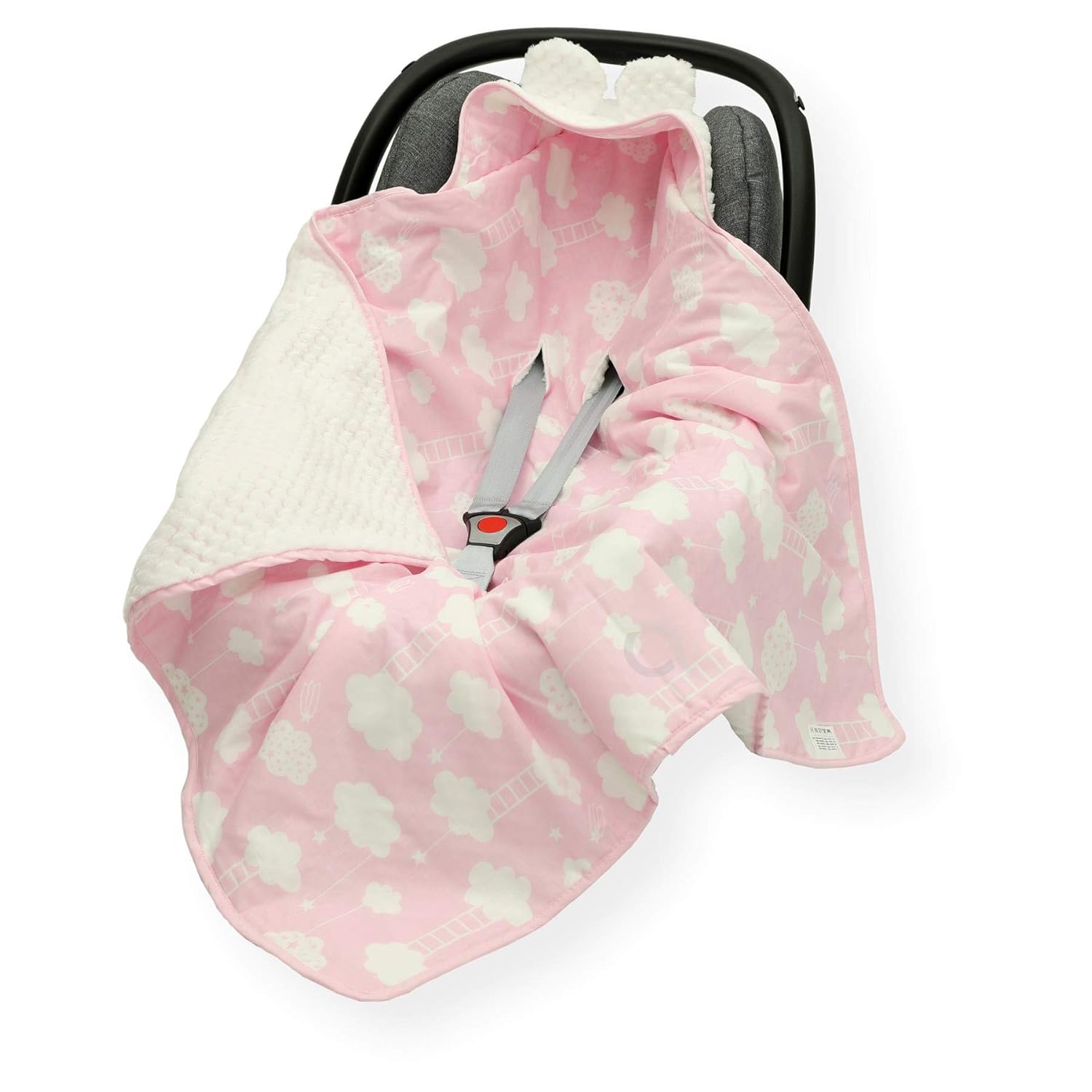 Fashion Car Seat Baby Blanket Footmuff Cosy Toes Cotton Waffle Effect Mink Plush 80 X 80cm Dual Layer With Hood Lg Grey Star On White Grey Buy Best Www Assistenzaazpc It