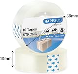 Rapesco 1807 Transparent Adhesive Tape Rolls 19 mm x 33 m Pack of 10 view 7