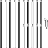 M10 Threaded Extension Poles, 5 PCS 12-inch & 10 PCS 6-inch Lighting Fixture Downrods Stems & 180 Degrees Sloped Ceiling Adap