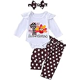 Hihosdor Baby Girl Christmas Outfit Long Sleeve Romper and Pants Set My First Christmas Baby Girl Outfit