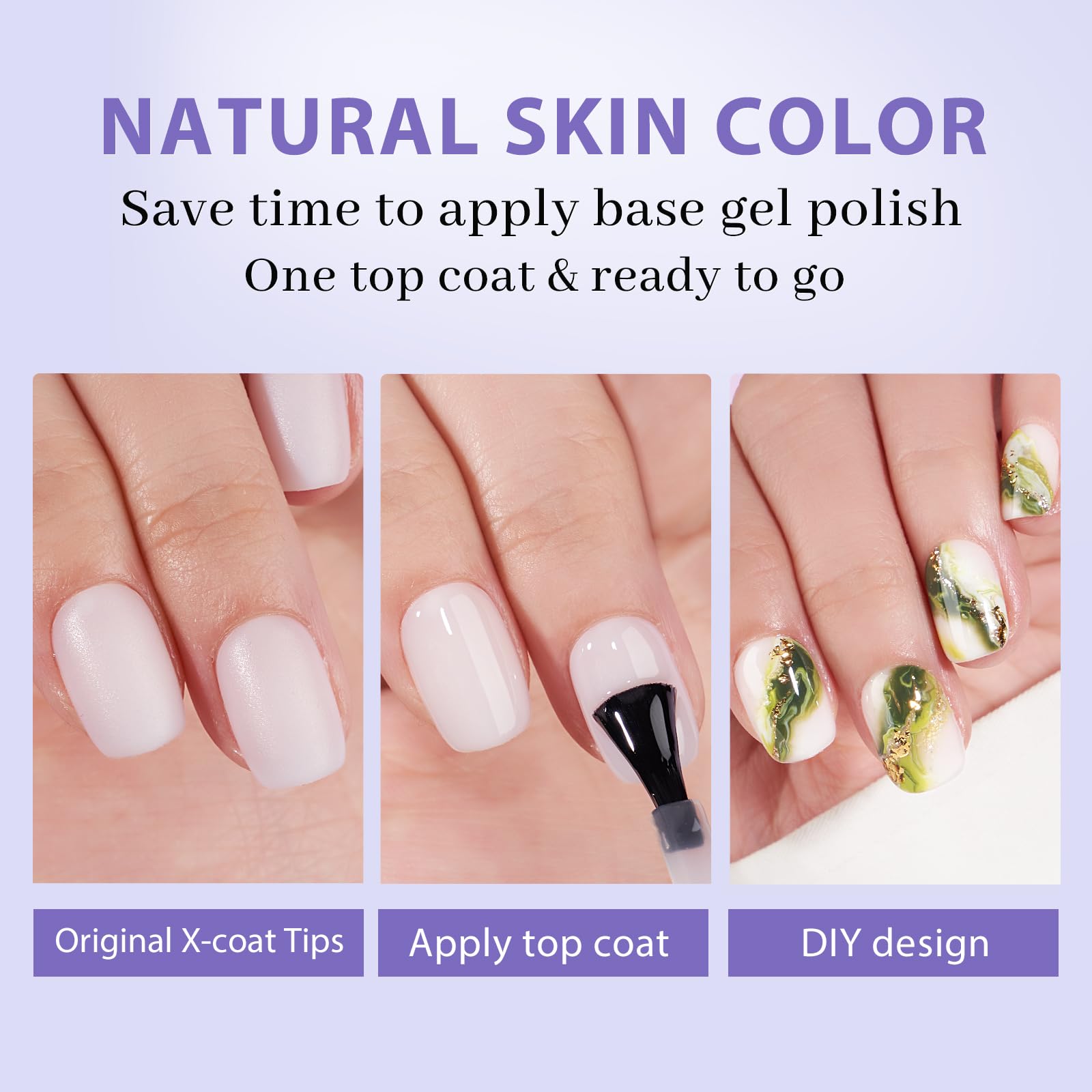 BTArtboxnails XS Short Square Gel Nail Tips - Pre Colored Milky White Soft Gel Nail Tips, Milky White Press on Nails, Natural XCOATTIPS Pre Applied Tip Primer - Image 4