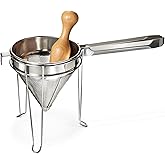 Weston Stainless Steel Cone and Pestle Set (83-3030-W), 2 Quart Capacity, Dishwasher Safe, 1.9-Liter, Silver