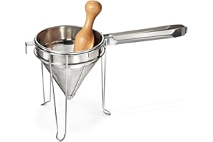 Weston Stainless Steel Cone and Pestle Set (83-3030-W), 2 Quart Capacity, Dishwasher Safe, 1.9-Liter, Silver
