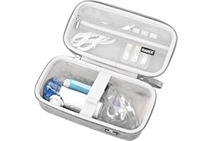 RAIACE Hard Storage Case for Portable Handheld Inhaler Nebulizer Machine, Asthma Inhaler Travel Bag. Built-in mesh Pocket for Medicine and Accessories. (case only) - Gray