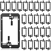 25Pack Low Voltage Mounting Bracket 1 Gang 2 Ring Drywall Cables Pass Through Wall Plate Wallboard Single Gypsum Board Outlet Hider Wires Speaker Coaxial Management Grommets Media Tool Cord Recessed