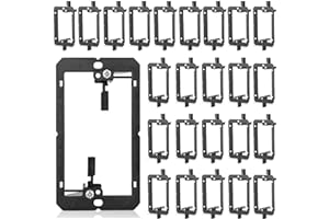 TOMODER 25Pack Low Voltage Mounting Bracket 1 Gang 2 Ring Drywall Cables Pass Through Wall Plate Wallboard Single Gypsum Board Outlet Hider Wires Speaker Coaxial Management Grommets Media Tool Cord Recessed