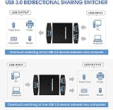 Bcowtte USB 3.0 KVM Switch Selector 2 Port 5Gbps for Printer Keyboard Mouse view 5