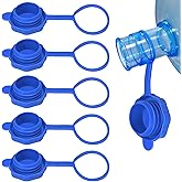 Xaxuqtu【5 PCS】3 & 5 Gallon Water Jug Cap, Upgrade Reusable Replacement Caps, Non Spill Lids for 55mm Water Bottle