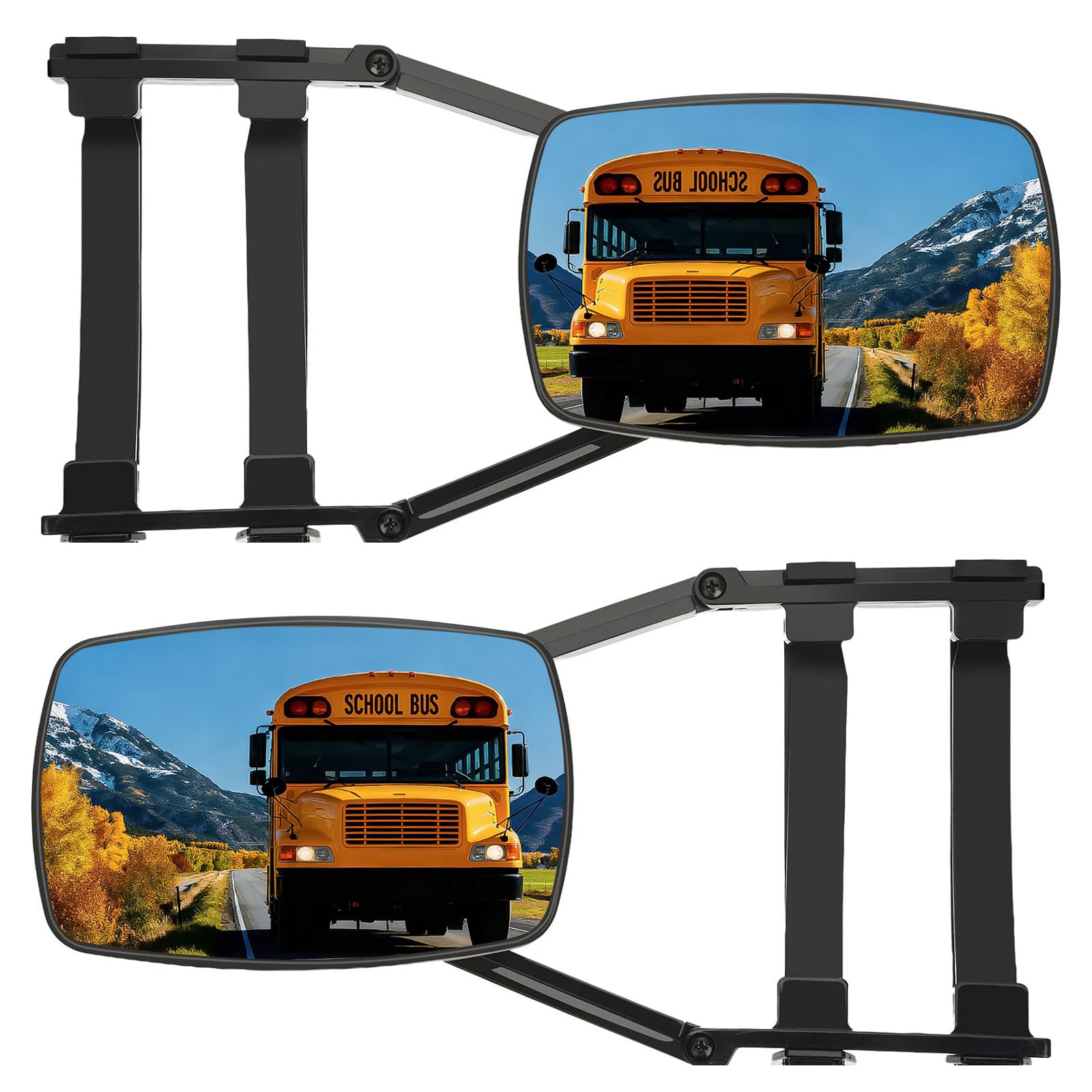 Photo 1 of Extend Car Towing Mirror with 360 Degrees Rotation, Anti-Slip Clamp On Tow Mirrors Extensions for Auto RV Adjustable Driving, 2 Pieces