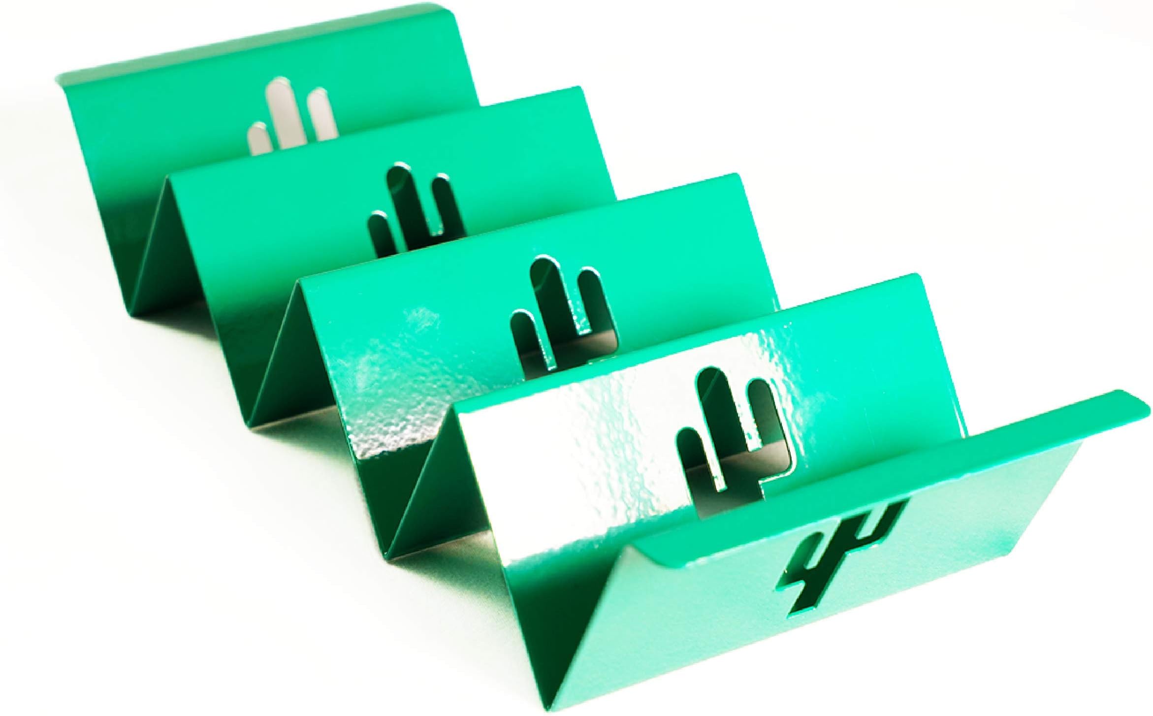 Biodegradable Taco Holder Plate w/ Fun Cactus Design - Green Tortilla Stand, Tray For Taco Trucks. Taco Shell Maker & Colorful Serving Rack For Taco Tuesdays, Mexican Fiesta. Novelty Taco Holder