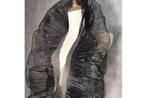 CREATIVESUGAR 5 Yards Retro Ruffle Pleated Chiffon Trim Dress Bag Decoration Tulle Fabric Applique Trimming Craft Sewing (Black Ruffle)