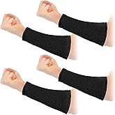 Geyoga 2 Pairs Cut Resistant Sleeves Level 5 Arm Protective Sleeve for Thin Skin and Bruising Gardening for Men Women(Black)
