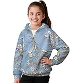 YGFLPPV Hoodies for Girls 4-15 Quarter Zip Pullover Sweatshirt, Girls Long Sleeve Tops Warm Loose for Winter Warmth