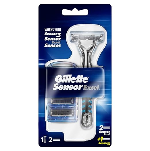 Gillette Sensor Excel Rasierer für Männer + 2 SensorExcel und 1 Sensor3 Klingen