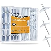 KURUI Heavy Duty Hollow Drywall Anchors for Sheetrock Ceiling, Toggle Bolts and Wing Nut Kit, 28Pcs Metal Dry Wall Anchors and Screws Assortment Set, Butterfly Anchor for Hanging 1/8, 3/16, 1/4