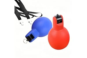 2 PCS Hand Squeeze Whistles, Lightweight Trainer Whistle,Loud Coaches Sports Whistle with Two Lanyards for Sports, Camping, W