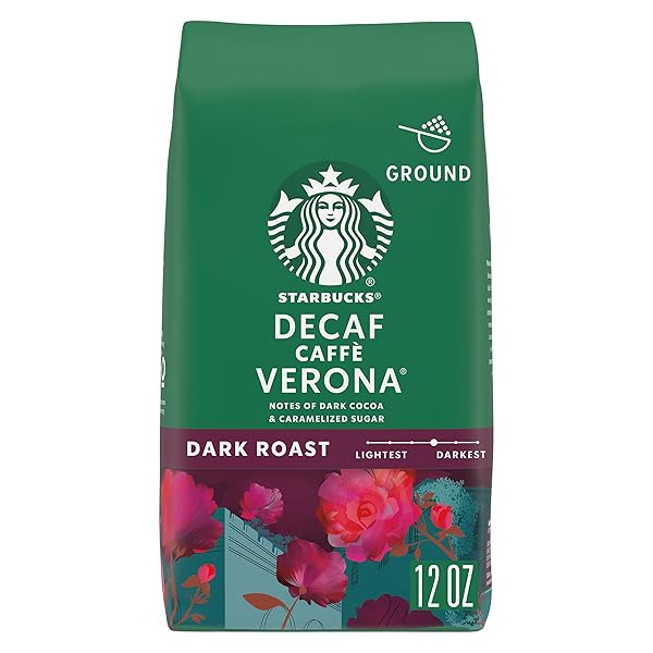 STARBUCKS GROUND COFFEE, DARK ROAST HOT OR ICED COFFEE, DECAF CAFFÈ VERONA, 12 OZ