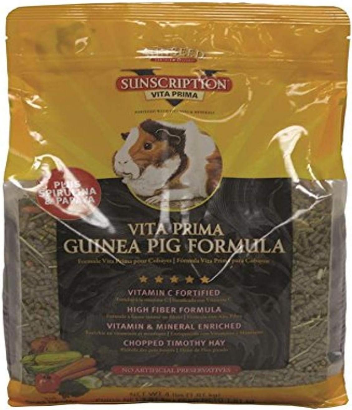 Sun Seed Company Sss49100 Vita Plus Daily Diet Guinea Pig Food, 4-Pound