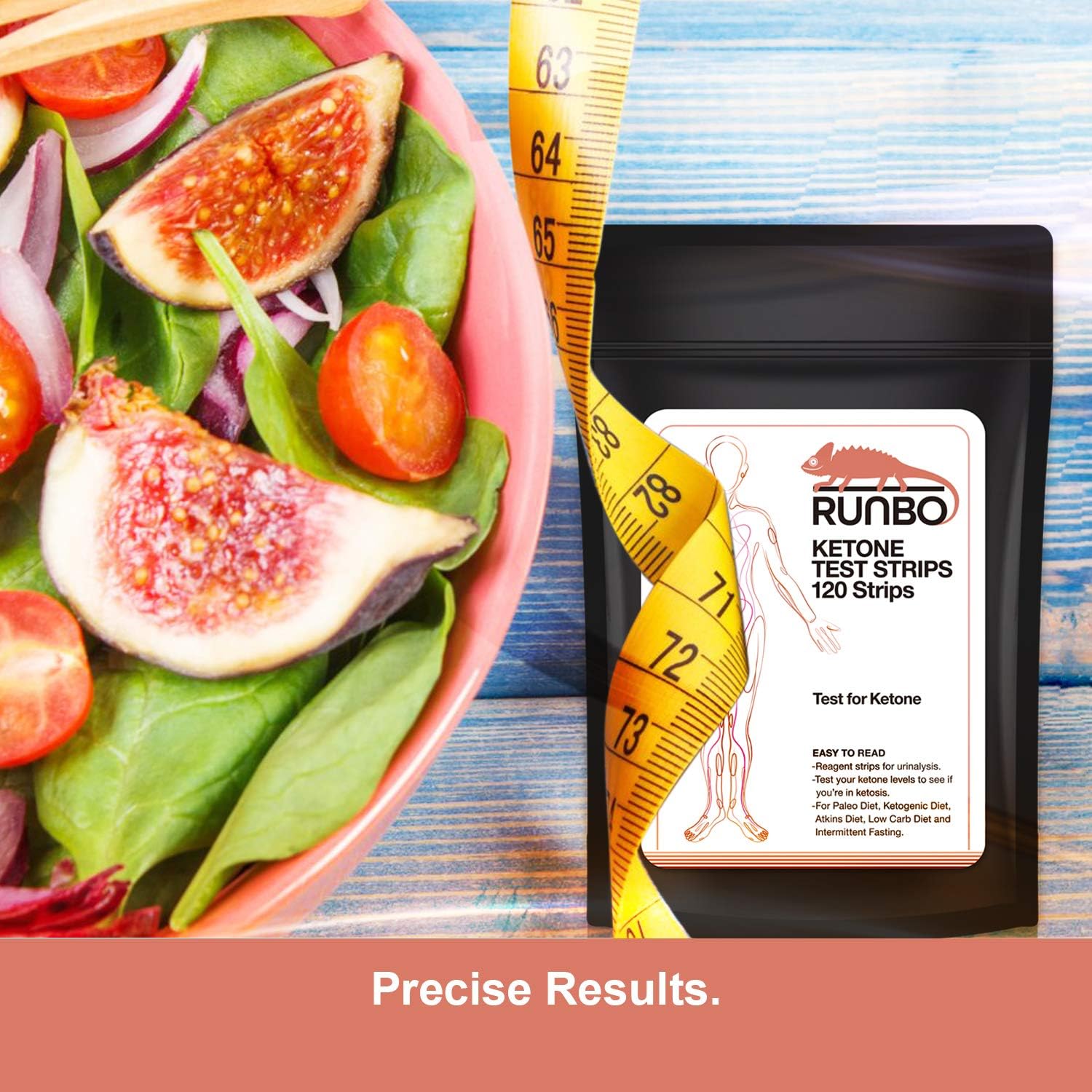 RUNBO Ketone Test Strips 120 Counts in 3 Bags. Accurate and Easy for Urine Keto Level Test. Perfect Test Strips if You are on Low Carb, Paleo, Ketogenic Dieters. Easy to Carry to Everywhere.: Health & Personal Care