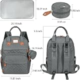 LANDICI Baby Changing Bag Backpack Grey Large Nappy Diaper Bag with Mat view 4