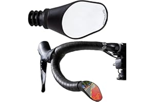 Sprintech Swiss-Made Convex Chrome-Plated Bike Mirror for Drop Bars – Hand-Finished, Adjustable, Reflective Surface, Durable ABS Housing (Black, Extra Large)
