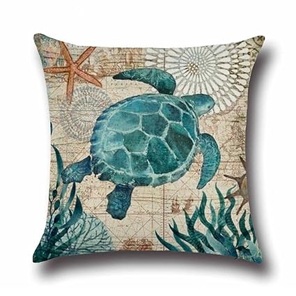 Aremazing Ocean Theme Marine Life Cotton Linen Throw Pillow Case