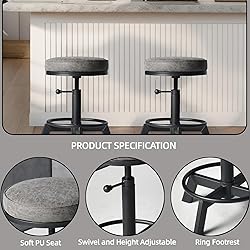 BOKKOLIK Industrial Bar Stools-Standard Height