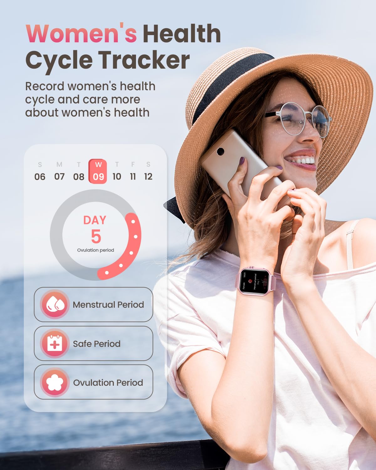 Smart Watch for Women Men Fitness: 1.85