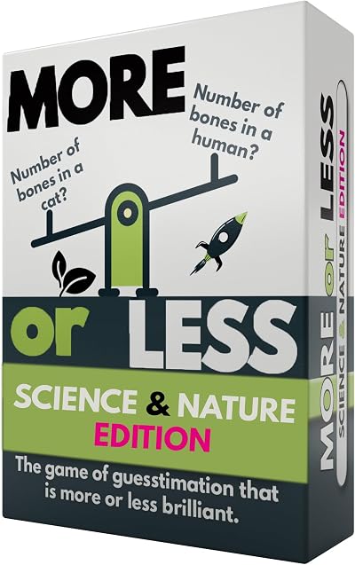 More or Less Science & Nature Edition Card Game Brand New 2 Players