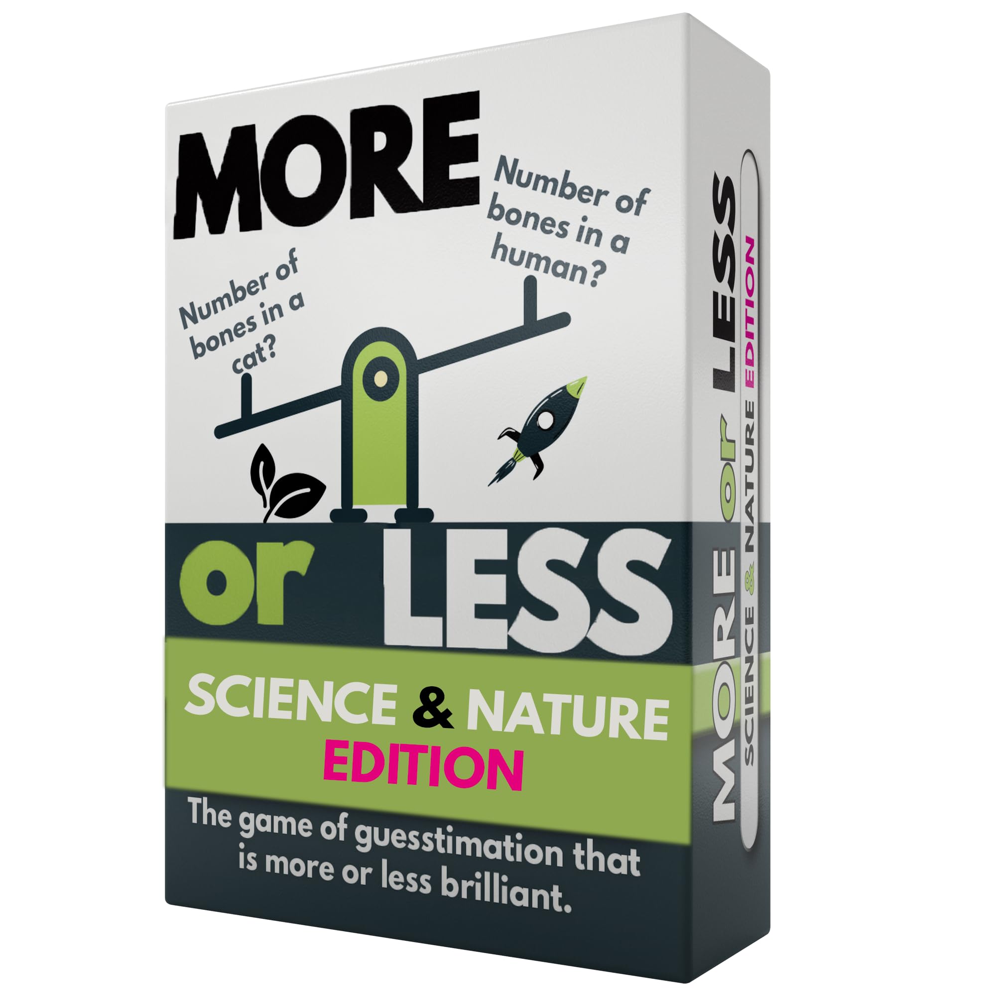 More or Less Science & Nature Edition Card Game | 2 Players + | Travel & Pocket Card Game for Kids, Teens & Adults | Play Anywhere