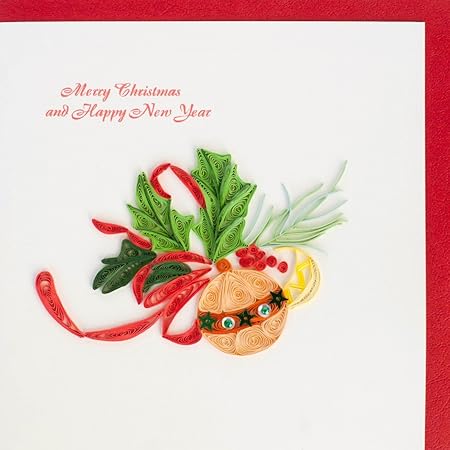 Biglietti Di Natale Con Il Quilling.Biglietto Di Auguri Per Quilling Con Pallina Di Natale 15 2 X 15 2 Cm Fatto A Mano Amazon It Casa E Cucina