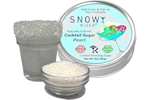Snowy River Cocktail Sugar 3oz Gift Pack, Vibrant Naturally Colored Sugar for Cocktail Rimming, Baking & Decorating, Gift Tin