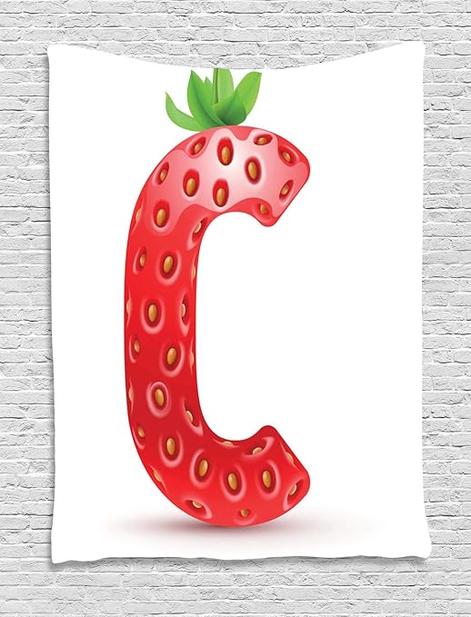 Abakuhaus Tapiz De Pared Con La Letra C Diseño De Frutas