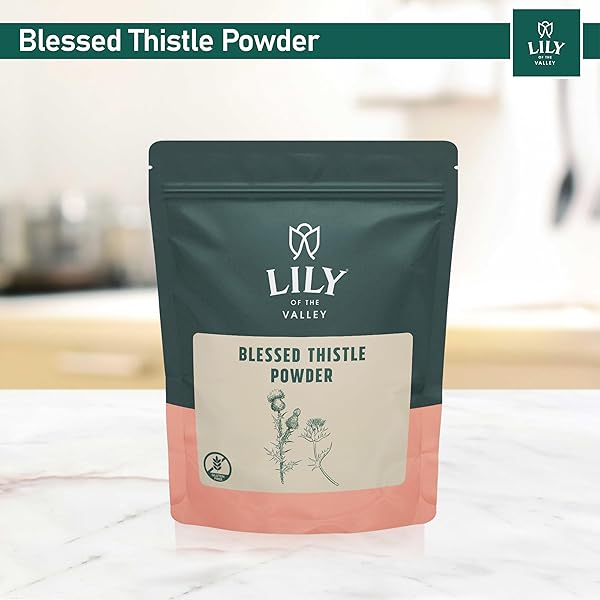 LILY OF THE VALLEY BLESSED THISTLE EXTRACT POWDER – IDEAL FOR SMOOTHIES & JUICES – MILK THISTLE TEA – RICH IN SILYMARIN AND ANTIOXIDANTS – VEGAN & GLUTEN-FREE – PACKED IN RESEALABLE POUCH (16OZ, 453G)