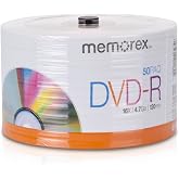 Memorex 32020031749 DVD-R 16x Eco Spindle Base Discs, 50 Pack