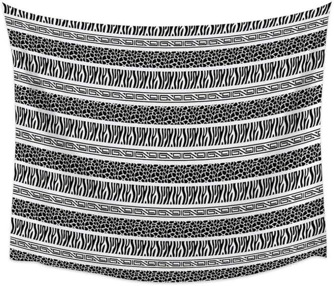 Haolc100CM×150CM Patchwork Piel de Animal Tapiz Blanco y Negro Colgante