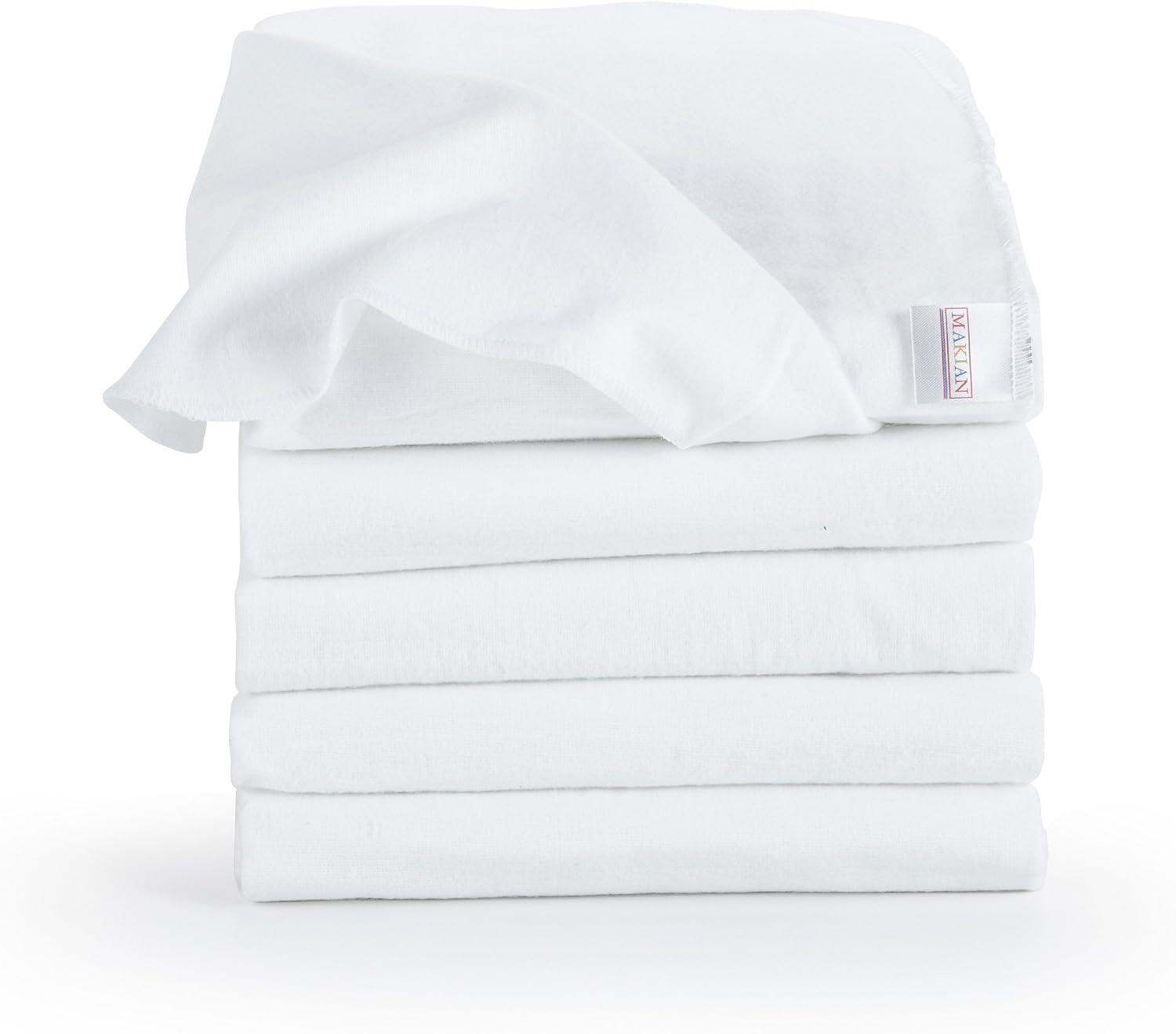 MAKIAN Molton Baby Cloths 5 Pack, Soft Cotton Baby Squares 80x80cm made of 100% Cotton, Washable at 95 °C, Burp Cloths