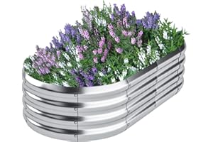DERYONI Galvanized Raised Garden Bed for Gardening,Outdoor Planter Raised Beds 4x2x1ft for Vegetables,Fruits,Flowers,Large Galvanized Metal Raised Garden Bed Boxes