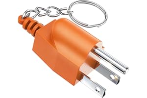 UOGW Generator Grounding Plug with Keychain - Portable Neutral Ground Bonding Adapter (NEMA 5-15P to 5-15R/TT-30R) for Inverter Generators, RV, Trailer, Camping - Easy Storage & Anti-Loss (1Pack,Orange)