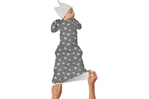 GUNAMUNA Unisex Baby Gown Sleeper, Night Gown with Diaper-Zipper
