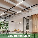 muzha 2 Packs LED Batten Light 5FT 50W 4000K 5000lm PC Body Low Profile view 4