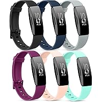 [6 Pack] Silicone Bands Compatible with Fitbit Inspire HR Fitbit Inspire Fitbit Ace 2, Replacement Fitbit Inspire HR…