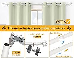 2 Pack Curtain Rods for Windows 48 to 84