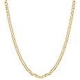 Barzel 18K Gold Plated Mariner Chain Necklace for Women, Flat Marina 18K Gold Plated Necklace