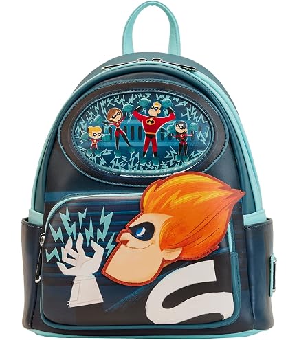 Loungefly The Incredibles 20th Anniversary Light Up Metallic Cosplay Mini Backpack with Coin Bag
