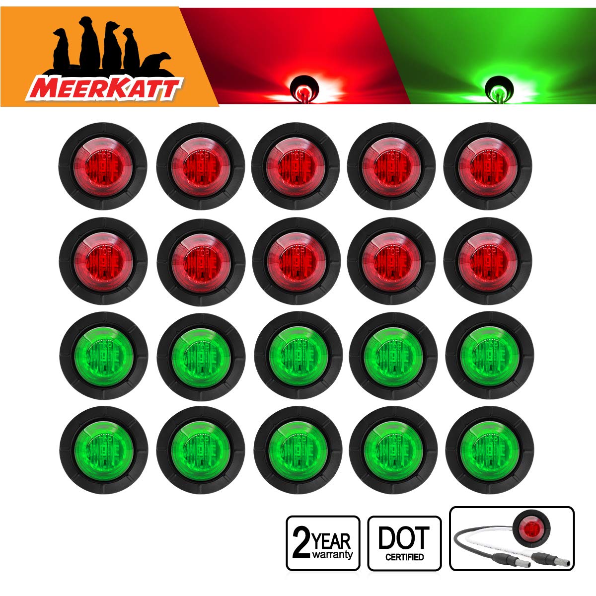 Meerkatt (Pack of 20) 3/4 Inch Small Round 10 Red