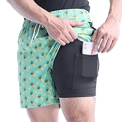 Biwisy Men's Quick Dry Swimming Trunks with Mesh