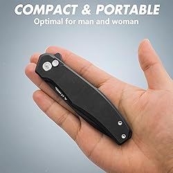 FLISSA Folding Pocket Knife, 4.5" G10 Handle EDC